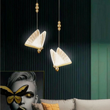 Suspension Papillon Art Déco LED Dorée Pour Chambre