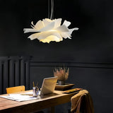 Suspension Fleur Blanche Moderne LED Dimmable Pour Salon