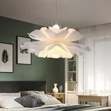 Suspension Fleur Blanche Moderne LED Dimmable Pour Salon