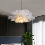 Suspension Fleur Blanche Moderne LED Dimmable Pour Salon