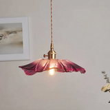 Suspension Fleur Vintage En Verre Rose LED Pour Salon