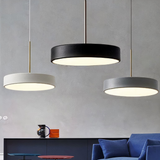 Suspension moderne style LED nordique en forme de disque pour salle à manger