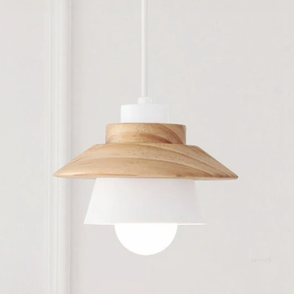 Suspension Scandinave LED Bois et Métal pour Salle à Manger