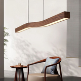 Suspension Scandinave LED en Bois Marron Horizontale Pour Salle À Manger