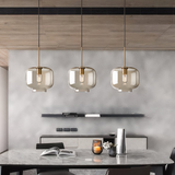 Suspension LED en Verre Fumé Design Moderne Salle À Manger