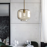 Suspension LED en Verre Fumé Design Moderne Salle À Manger
